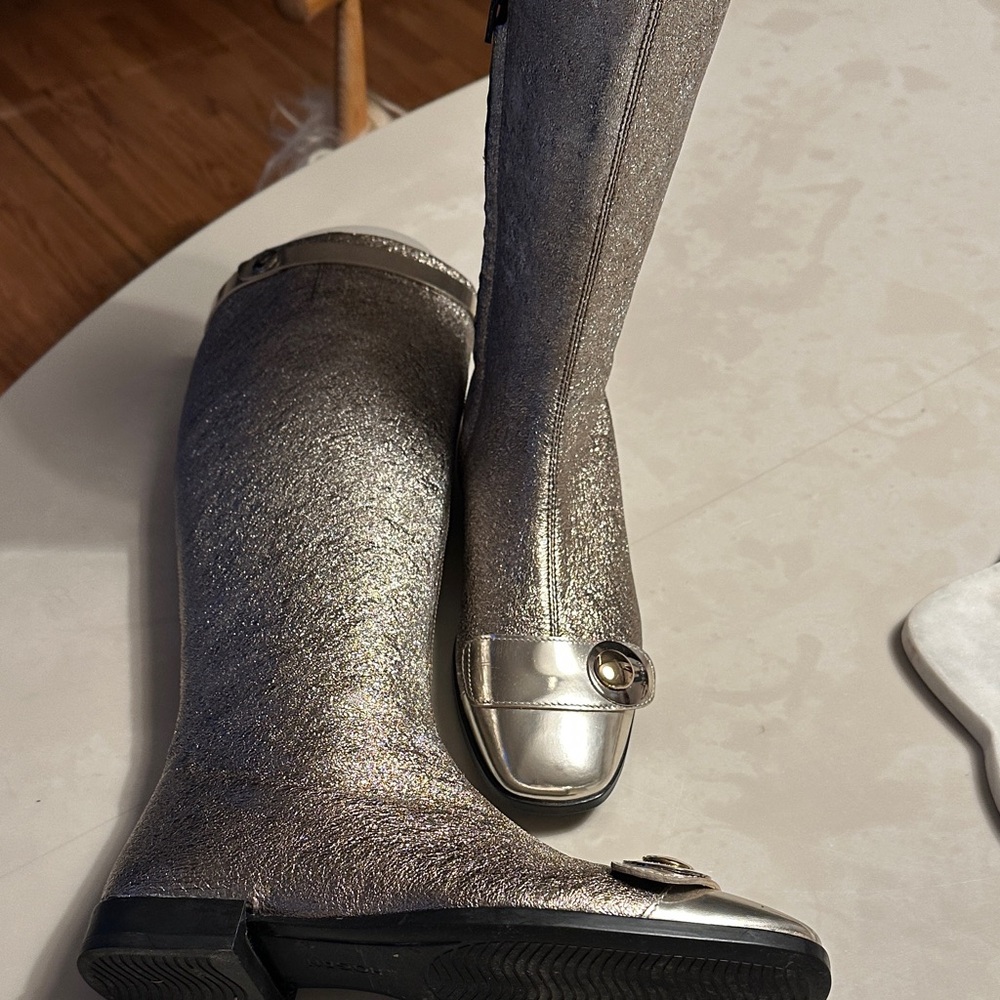 Hogan Metallic Silver Women's Winter Boots